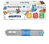 Compatible for Okidata OKI 46508712 Toner Cartridges Work for Okidata OKI C332dn MC363dn C332dnw MC363dnw Printers, with Chip, High Yield 4500 Pages, High-Definition Printing (1 Pack Cyan)