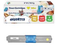 Compatible for Okidata OKI 46508712 Toner Cartridges Work for Okidata OKI C332dn MC363dn C332dnw MC363dnw Printers, with Chip, High Yield 4500 Pages, High-Definition Printing (1 Pack Yellow)