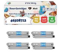 Compatible for Okidata OKI 46508712 Toner Cartridges Work for Okidata OKI C332dn MC363dn C332dnw MC363dnw Printers, with Chip, High Yield 4500 Pages, High-Definition Printing (4 Pack Black)