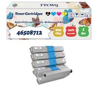 Compatible for Okidata OKI 46508712 Toner Cartridges Work for Okidata OKI C332dn MC363dn C332dnw MC363dnw Printers, with Chip, High Yield 4500 Pages, High-Definition Printing (4-Pack BK/C/M/Y)
