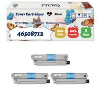 Compatible for Okidata OKI 46508712 Toner Cartridges Work for Okidata OKI C332dn MC363dn C332dnw MC363dnw Printers, with Chip, High Yield 4500 Pages, High-Definition Printing (3 Pack Black)
