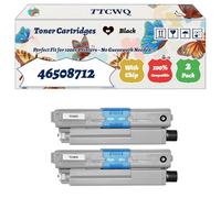 Compatible for Okidata OKI 46508712 Toner Cartridges Work for Okidata OKI C332dn MC363dn C332dnw MC363dnw Printers, with Chip, High Yield 4500 Pages, High-Definition Printing (2 Pack Black)