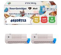 Compatible for Okidata OKI 46508712 Toner Cartridges Work for Okidata OKI C332DN MC363DNW C332DNW MC363DN Printers, with Chip, High Yield 3500 Pages, High-Definition Printing (2 Pack Black)