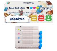 Compatible for Okidata OKI 46508716 Toner Cartridges Work for Okidata OKI C332DN MC363DNW C332DNW MC363DN Printers, with Chip, High Yield 1500 Pages, High-Definition Printing (4-Pack BK/C/M/Y)