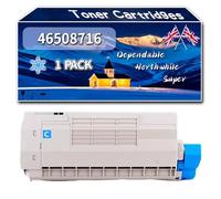 Compatible for Okidata OKI 46508716 Toner Cartridges, Work for Okidata OKI C332DN MC363DNW C332DNW MC363DN Printers, Toner Cartridges 46508715 46508714 46508713 (1 Pack Cyan)