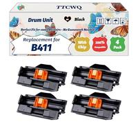 Compatible for Okidata OKI B411 Drum Unit Work for Okidata OKI B411 B412 B431 B432 B512 MB461 MB471 MB472 MB491 MB492 Printers (4 Pack Black)