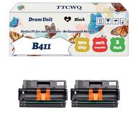 Compatible for Okidata OKI B411 Drum Unit Work for Okidata OKI MB471w MB471dnw MB471dn MB461 Printers, with Chip, High Yield 25000 Pages, High-Definition Printing (2-Pack Black)