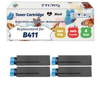 Compatible for Okidata OKI B411 Toner Cartridge Work for Okidata OKI B411 B431 MB461 MB471 MB491 Printers, with Chip, High Yield 7000 Pages, High-Definition Printing (4 Pack Black)