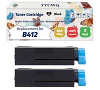Compatible for Okidata OKI B412 Toner Cartridge Work for Okidata OKI B412DN MB492DN B512DN MB562DN MB472DNW Printers, with Chip, High Yield 7000 Pages, High-Definition Printing (2-Pack Black)