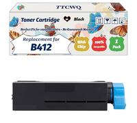 Compatible for Okidata OKI B412 Toner Cartridge Work for Okidata OKI B412DN MB492DN B512DN MB562DN MB472DNW Printers, with Chip, High Yield 3000 Pages, High-Definition Printing (1 Pack Black)