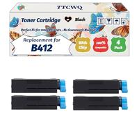 Compatible for Okidata OKI B412 Toner Cartridge Work for Okidata OKI B412DN MB492DN B512DN MB562DN MB472DNW Printers, with Chip, High Yield 7000 Pages, High-Definition Printing (4 Pack Black)