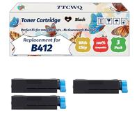 Compatible for Okidata OKI B412 Toner Cartridge Work for Okidata OKI B412DN MB492DN B512DN MB562DN MB472DNW Printers, with Chip, High Yield 7000 Pages, High-Definition Printing (3 Pack Black)