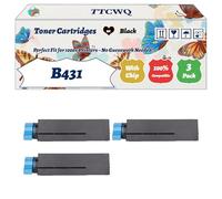 Compatible for Okidata OKI B431 Toner Cartridges Work for Okidata OKI MB461 MB471dn MB471dnw Printers, with Chip, High Yield 4000 Pages, High-Definition Printing (3 Pack Black)