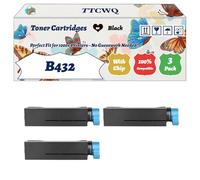 Compatible for Okidata OKI B432 Toner Cartridges Work for Okidata OKI B432 B432dn B512 B512dn Printers, with Chip, High Yield 22000 Pages, High-Definition Printing (3 Pack Black)