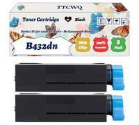 Compatible for Okidata OKI B432dn Toner Cartridge Work for Okidata OKI B432dn B512dn MB492dn MB562dnw Printers, with Chip, High Yield 12000 Pages, High-Definition Printing (2-Pack Black)