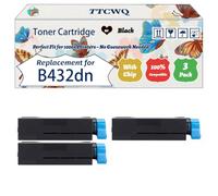 Compatible for Okidata OKI B432dn Toner Cartridge Work for Okidata OKI B432dn B512dn MB492dn MB562dnw Printers, with Chip, High Yield 12000 Pages, High-Definition Printing (3 Pack Black)