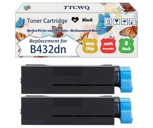 Compatible for Okidata OKI B432dn Toner Cartridge Work for Okidata OKI B432dn B512dn MB492dn MB562dnw Printers, with Chip, High Yield 12000 Pages, High-Definition Printing (2-Pack Black)