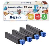 Compatible for Okidata OKI B432dn Toner Cartridges Work for Okidata OKI B432dn B512dn MB562dnw MB492dn Printers (4 Pack Black)