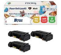 Compatible for Okidata OKI B721 Fuser Unit (220V) Work for Okidata OKI B721dn B731dn MB760dn MB770dn Printers, with Chip, High Yield 200000 Pages, High-Definition Printing (3 Pack Black)