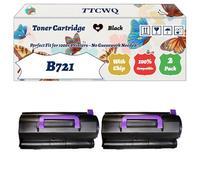 Compatible for Okidata OKI B721 Toner Cartridge Work for Okidata OKI B721 B731 MB760 MB770 Printers, with Chip, High Yield 18000 Pages, High-Definition Printing (2-Pack Black)