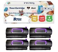 Compatible for Okidata OKI B721 Toner Cartridge Work for Okidata OKI B721 B731 MB760 MB770 Printers, with Chip, High Yield 18000 Pages, High-Definition Printing (4 Pack Black)