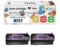 Compatible for Okidata OKI B721 Toner Cartridge Work for Okidata OKI B721 B731 MB760 MB770 Printers, with Chip, High Yield 18000 Pages, High-Definition Printing (2-Pack Black)