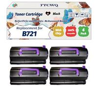 Compatible for Okidata OKI B721 Toner Cartridge Work for Okidata OKI B721 B731 MB760 MB770 Printers, with Chip, High Yield 18000 Pages, High-Definition Printing (4 Pack Black)