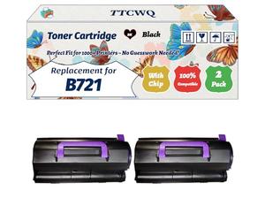 Compatible for Okidata OKI B721 Toner Cartridge Work for Okidata OKI B721 B731 MB760 MB770 Printers, with Chip, High Yield 18000 Pages, High-Definition Printing (2-Pack Black)