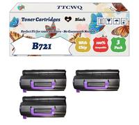 Compatible for Okidata OKI B721 Toner Cartridges Work for Okidata OKI B721dn B731dn MB760dn MB770dn Printers, with Chip, High Yield 19000 Pages, High-Definition Printing (3 Pack Black)