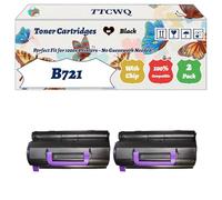 Compatible for Okidata OKI B721 Toner Cartridges Work for Okidata OKI B721dn B731dn MB760dn MB770dn Printers, with Chip, High Yield 19000 Pages, High-Definition Printing (2-Pack Black)