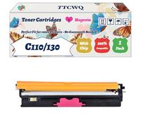 Compatible for Okidata OKI C110/130 Toner Cartridges Work for Okidata OKI C130n C110 MC160n Printers, with Chip, High Yield 2500 Pages, High-Definition Printing (1 Pack Magenta)