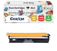 Compatible for Okidata OKI C110/130 Toner Cartridges Work for Okidata OKI C130n C110 MC160n Printers, with Chip, High Yield 2500 Pages, High-Definition Printing (1 Pack Black)