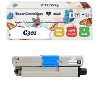 Compatible for Okidata OKI C301 Toner Cartridges Work for Okidata OKI MC342dnw MC342dn MC332dn C321dn C301dn Printers, with Chip, High Yield 2500 Pages, High-Definition Printing (1 Pack Black)
