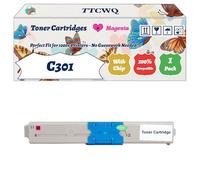 Compatible for Okidata OKI C301 Toner Cartridges Work for Okidata OKI MC342dnw MC342dn MC332dn C321dn C301dn Printers, with Chip, High Yield 2500 Pages, High-Definition Printing (1 Pack Magenta)