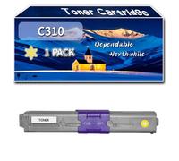 Compatible for Okidata OKI C310 Toner Cartridge, Work for Okidata OKI MC352 MC361 MC362 MC561 MC562 Printers, Toner Cartridge 44469803 44469706 44469705 44469704 (1 Pack Yellow)