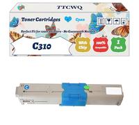 Compatible for Okidata OKI C310 Toner Cartridges Work for Okidata OKI C510dn C331dn C330dn C310dn MC562w Printers, with Chip, High Yield 3500 Pages, High-Definition Printing (1 Pack Cyan)