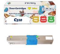 Compatible for Okidata OKI C310 Toner Cartridges Work for Okidata OKI MC561dn MC361dn MC352dn MC352 Printers, with Chip, High Yield 3500 Pages, High-Definition Printing (1 Pack Yellow)