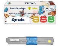 Compatible for Okidata OKI C312dn Toner Cartridge Work for Okidata OKI C301dn C321dn MC332dn Printers, with Chip, High Yield 3200 Pages, High-Definition Printing (1 Pack Yellow)