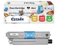 Compatible for Okidata OKI C312dn Toner Cartridge Work for Okidata OKI C301dn C321dn MC332dn Printers, with Chip, High Yield 3200 Pages, High-Definition Printing (1 Pack Black)