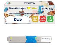 Compatible for Okidata OKI C510 Toner Cartridges Work for Okidata OKI C530dn MC561dn C510dn Printers, with Chip, High Yield 5000 Pages, High-Definition Printing (1 Pack Yellow)
