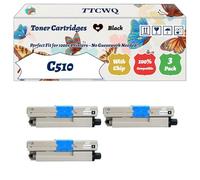 Compatible for Okidata OKI C510 Toner Cartridges Work for Okidata OKI C530dn MC561dn C510dn Printers, with Chip, High Yield 5000 Pages, High-Definition Printing (3 Pack Black)