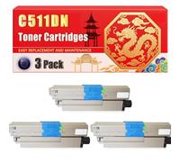 Compatible for Okidata OKI C511DN C511DN C531 C531dn MC562 MC562dn MC562dnw MC562w Toner Cartridges Printers, With Chip Large Capacity 4500 Pages (3 Pack Black)