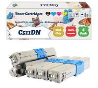 Compatible for Okidata OKI C511DN Toner Cartridges Work for Okidata OKI C511DN C531 C531dn MC562 MC562dn MC562dnw Printers (4-Pack BK/C/M/Y)