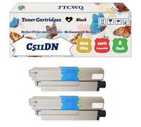 Compatible for Okidata OKI C511DN Toner Cartridges Work for Okidata OKI C511DN C531 C531dn MC562 MC562dn MC562dnw Printers (2 Pack Black)