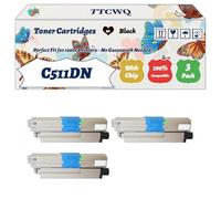 Compatible for okidata OKI C511DN Toner Cartridges Work for okidata OKI C511dn C531dn MC562 MC562dnw MC562w Printers, with Chip, High Yield 8000 Pages, High-Definition Printing (3 Pack Black)