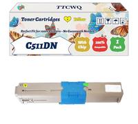 Compatible for okidata OKI C511DN Toner Cartridges Work for okidata OKI C511dn C531dn MC562 MC562dnw MC562w Printers, with Chip, High Yield 8000 Pages, High-Definition Printing (1 Pack Yellow)