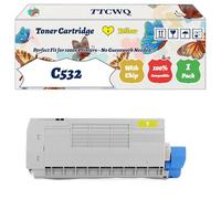 Compatible for Okidata OKI C532 Toner Cartridge Work for Okidata OKI C532 C542 MC563 MC573 Printers, with Chip, High Yield 7000 Pages, High-Definition Printing (1 Pack Yellow)