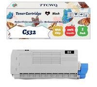 Compatible for Okidata OKI C532 Toner Cartridge Work for Okidata OKI C532 C542 MC563 MC573 Printers, with Chip, High Yield 7000 Pages, High-Definition Printing (1 Pack Black)
