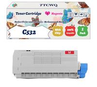 Compatible for Okidata OKI C532 Toner Cartridge Work for Okidata OKI C532 C542 MC563 MC573 Printers, with Chip, High Yield 7000 Pages, High-Definition Printing (1 Pack Magenta)