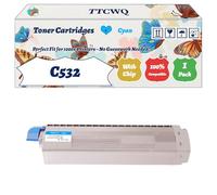 Compatible for Okidata OKI C532 Toner Cartridges Work for Okidata OKI C532dn C542dn MC563dn MC573dn Printers, with Chip, High Yield 7000 Pages, High-Definition Printing (1 Pack Cyan)